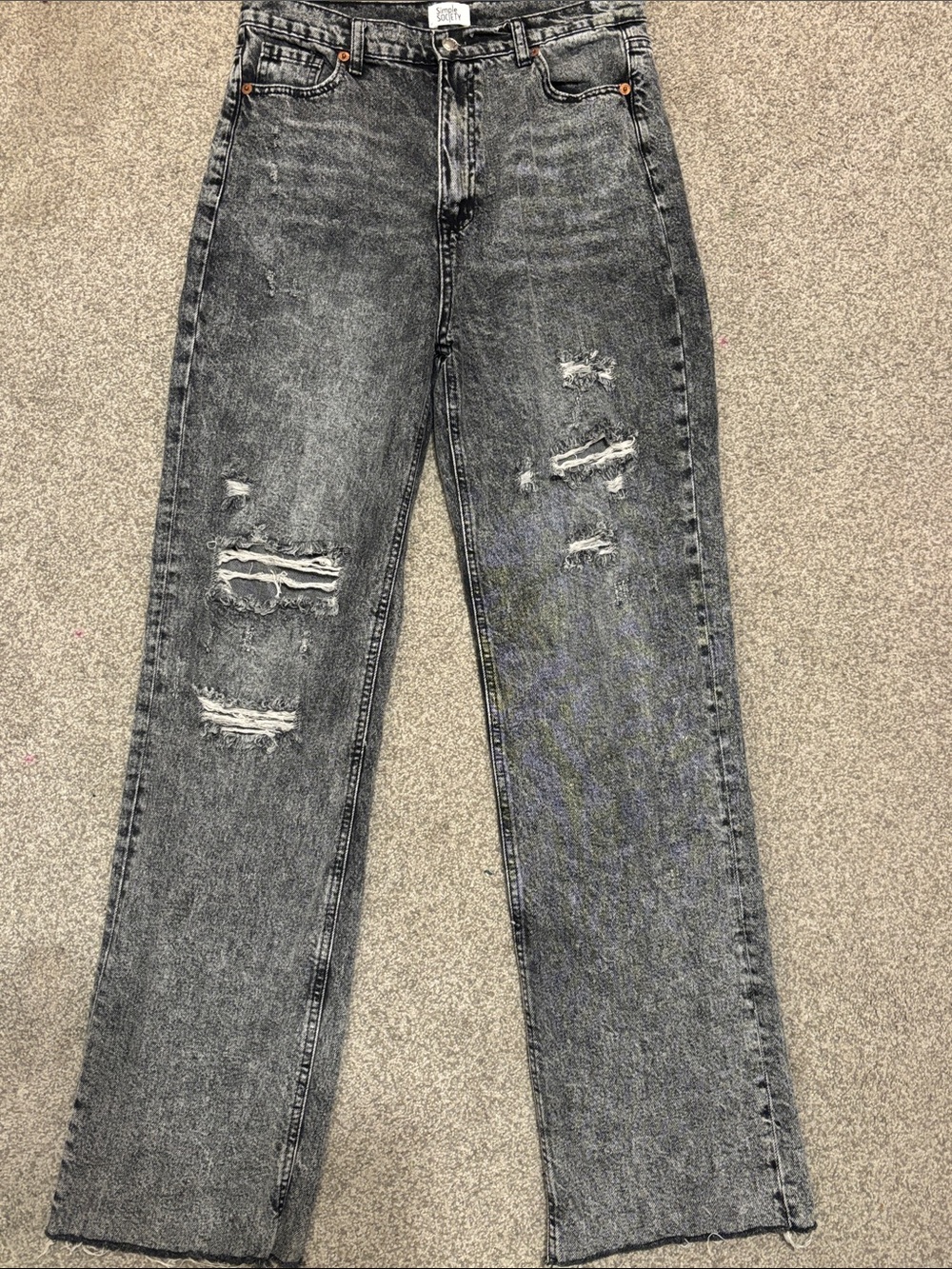 Washed black baggy jeans